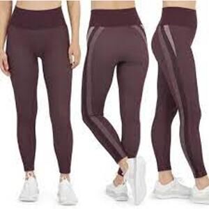 Spanx Seamless Track Stripe Leggings Jammy Plum Large